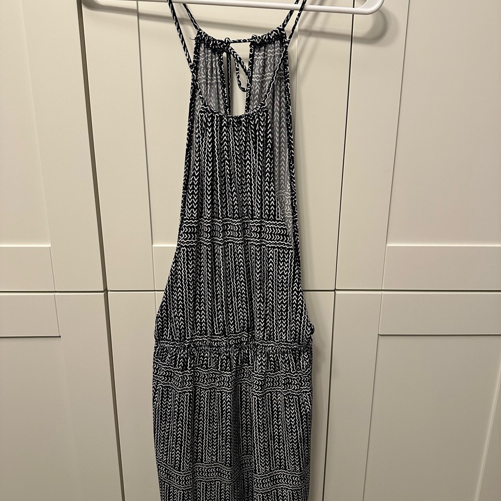 BCBGeneration Monochrome Zigzag Dress Navy and White